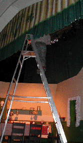 Doug Hyde sets up the lights