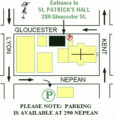 Map to Tara Players showing parking