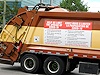 Sign on garbage truck
