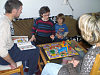 Adam, Ruth, Julian and Elisabeth play Mousetrap