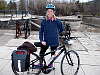 Lynn at her Trek bike and MEC Division panniers at Hartwell Locks