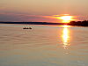 Sunset and canoe