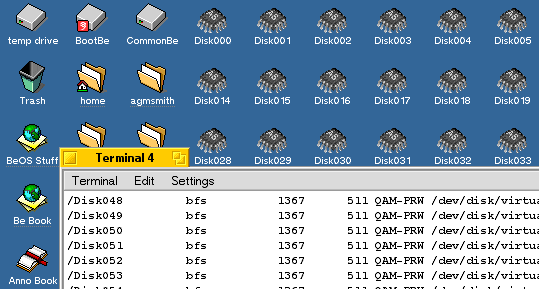 [Screen Shot of dozens of disk volumes on the desktop]