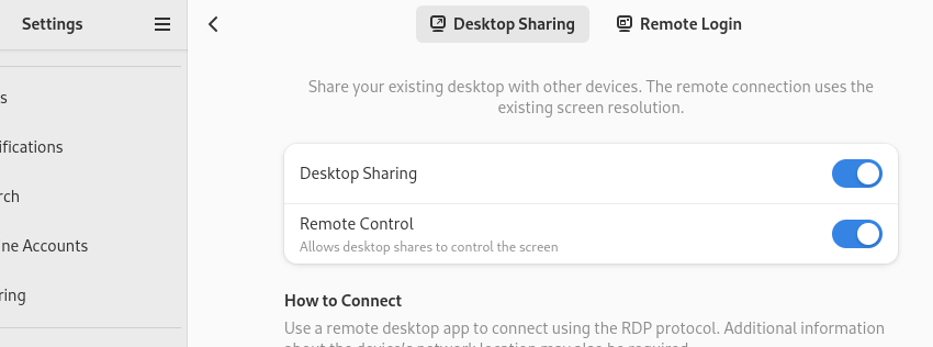 [Settings for Remote Desktop]