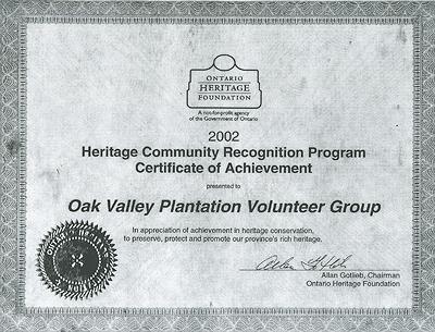 Ontario Heritage Foundation Award