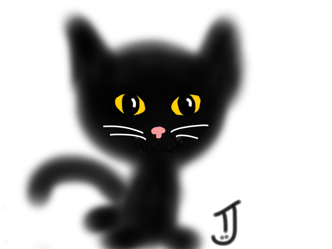 TJ cute black kitten drawing iPad app 2017