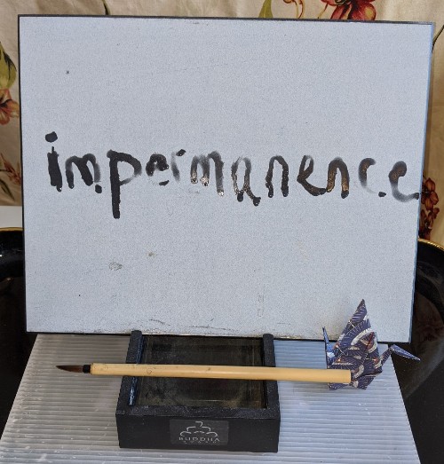 Buddha board art idea on impermanence