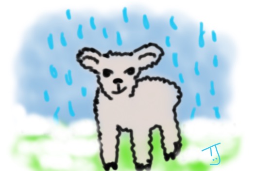 Drawing of soggy March lamb