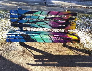 Park bench painted over 2017