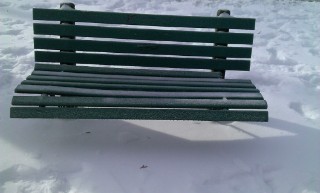 Dundonald Park bench Winter 2015