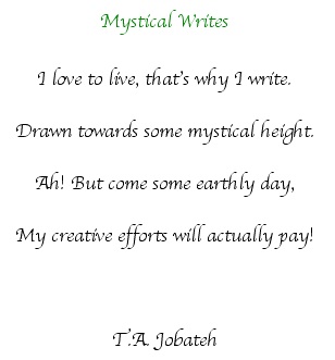 Poem about writing by T.A. Jobateh