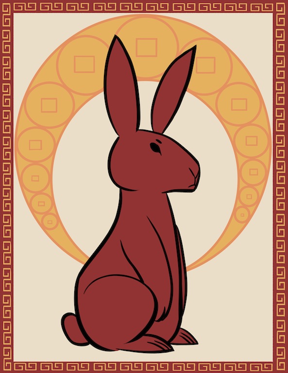 Sample Chinese Zodiac illustration for the Red Hare Restaurant