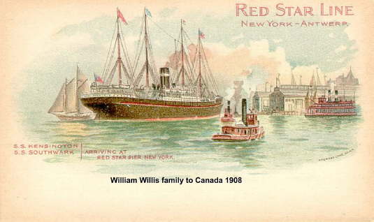 S.S. Kensington - Willis family to Canada