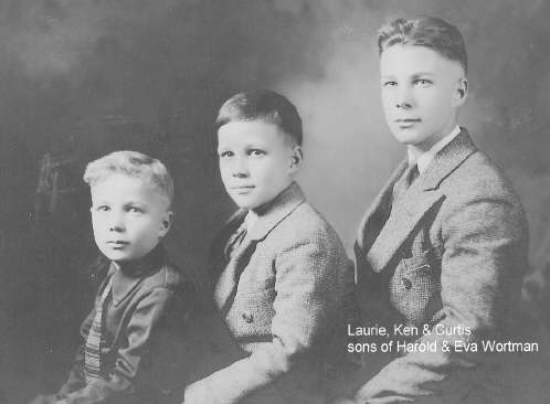 Laurie, Ken & Curtis, sons of Harold & Eva Wortman