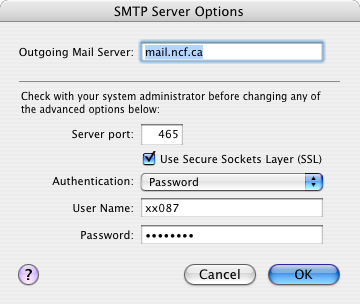 apple mail server settings