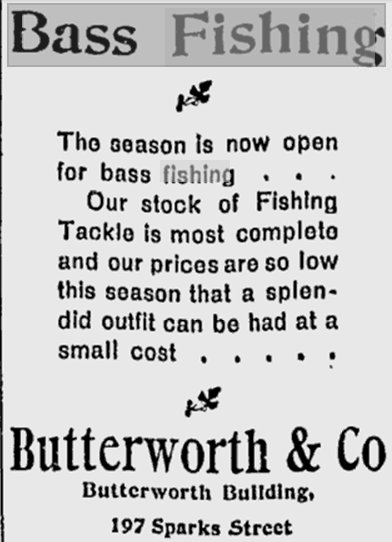 Butterorth Fishing Tackle Store, Ottawa, Canada, 1898