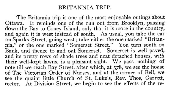 Streetcar trip to Britannia in 1900