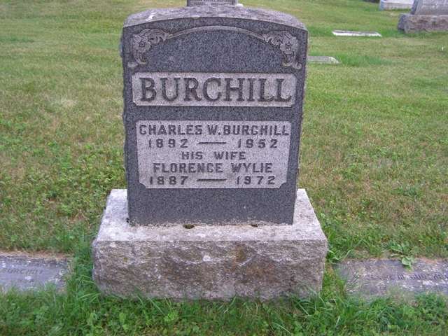 Grave Marker of Charles Burchill and Florence Wylie