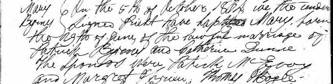 Patrick BURNS and Catherine DUNN, 1863 in Osgoode Township