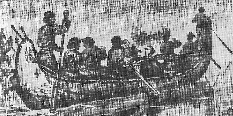 Birch Bark Canoe Flotilla on the French River