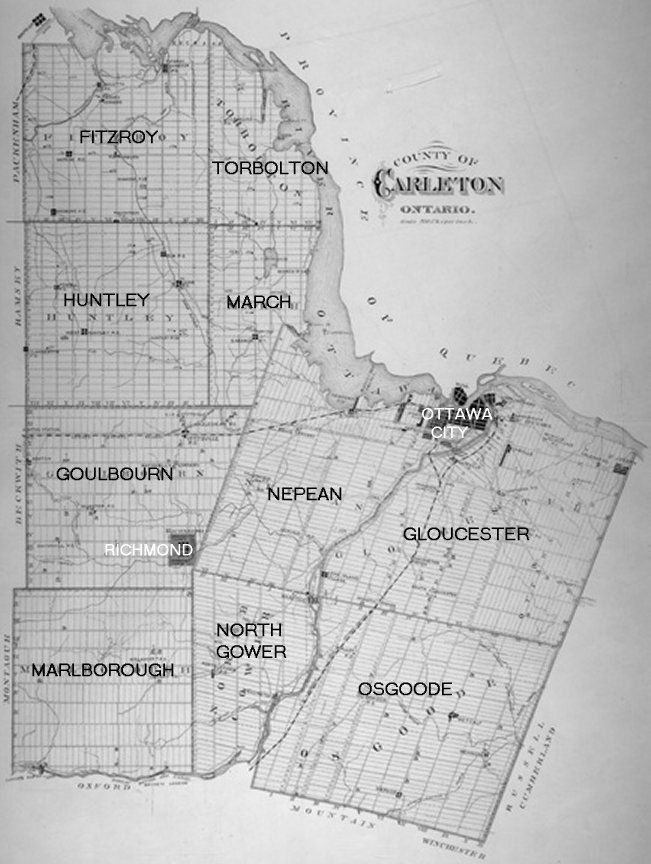 1879 Map of Carleton County, Ontario, Canada