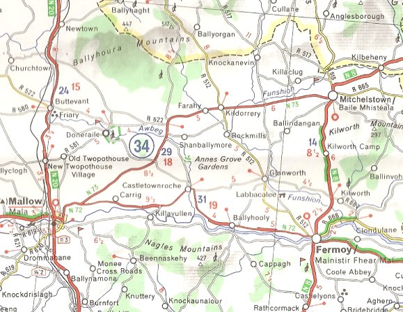 Map of North County Cork in 1998