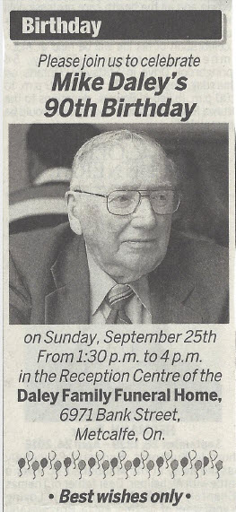 Michael Daley -- 90th Birthday Celebration