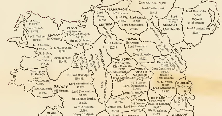Map of Ireland in 1881