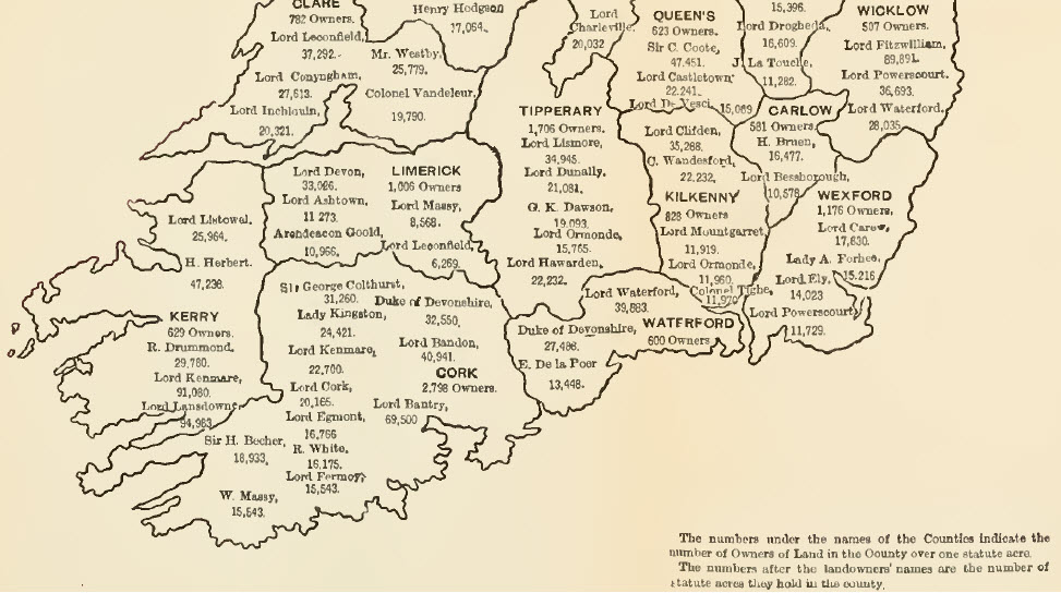 Map of Ireland in 1881