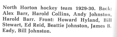 Horton Township Hockey Team, Text 1929-30