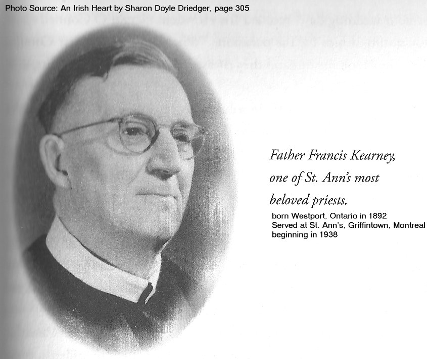 Father Francis Kearney, Westport, Ontario to St. Ann's, Griffintown (Montreal)