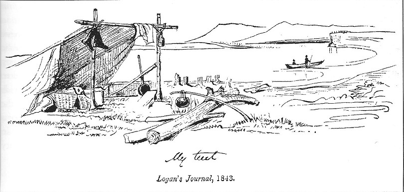 Sir William Logan's tent at the Gaspe in 1845