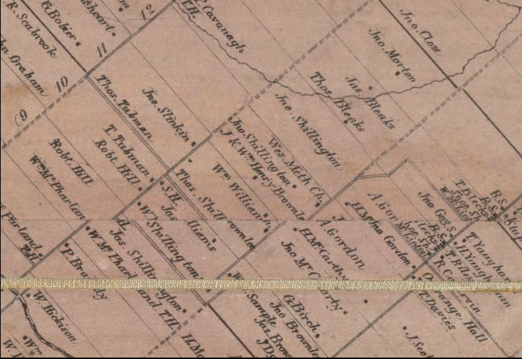 1863 Map of Munster Hamlet in Goulbourn Township, Ottawa