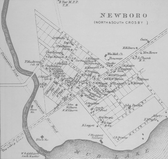 Map of Newboro, Ontario in 1879