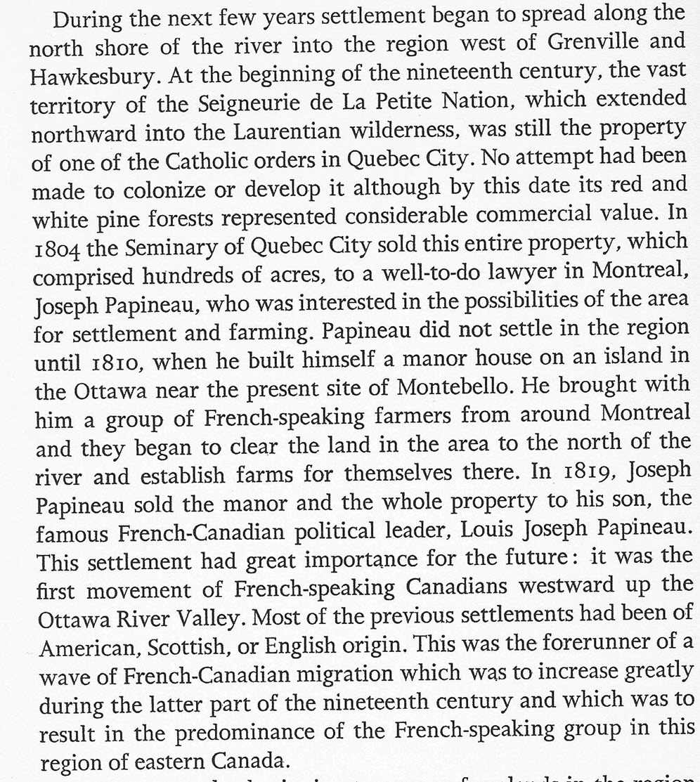 Louis Joseph Papineau - His Seigneury at La Petite Nation
