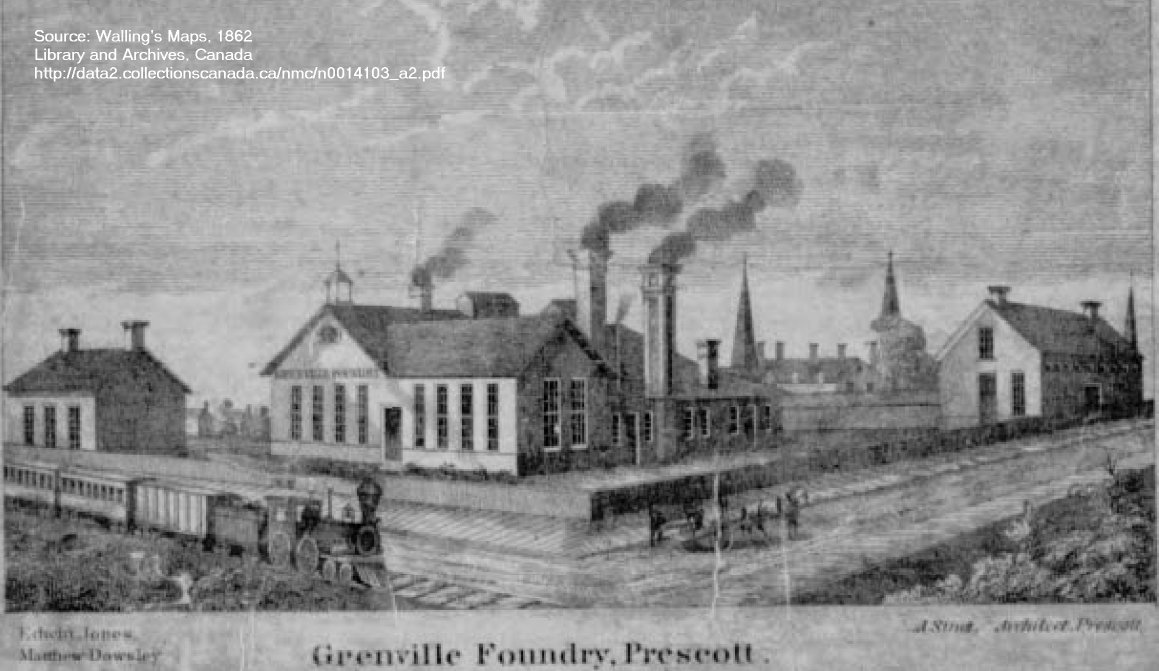 Foundry in Prescott, Ontario, 1862