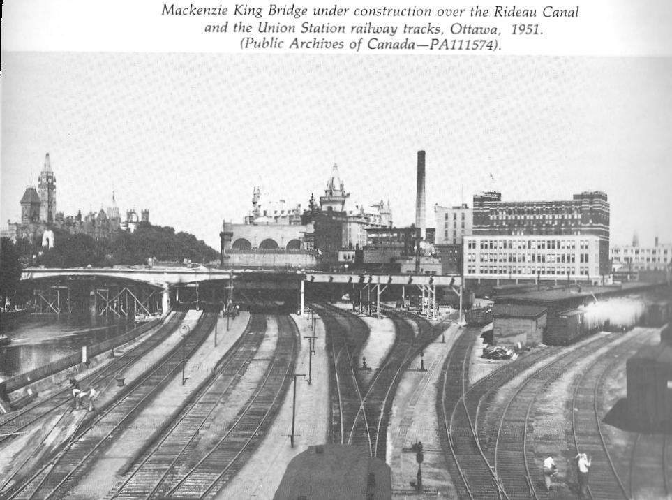 The Railway in Downtown Ottawa, Ontario, Canada in 1951