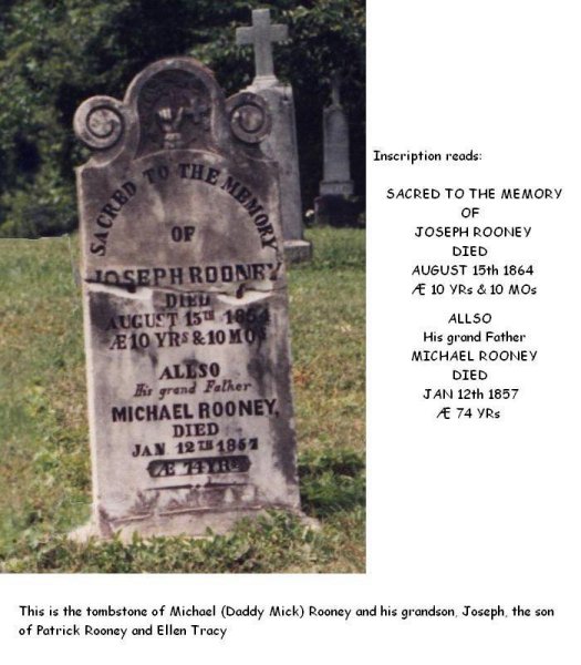 Rooney Grave Marker in Minnesota, USA