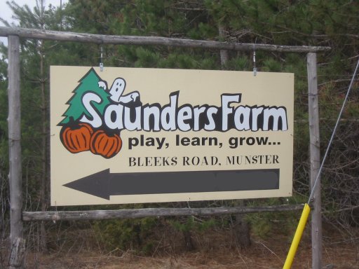 Sign for Saunders Farm, Munster Hamlet, Ontario, Canada