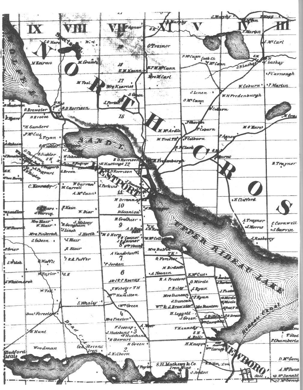 Map of Westport, Ontario, Canada, in 1861