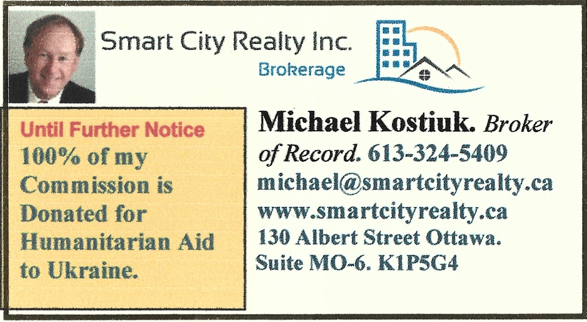 Michael Kostiuk Realty Business Card