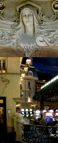 Paris Casino entrance detail and interior