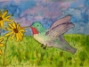 Watercolour painting of a hummingbird