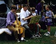 [Early music in the campground]