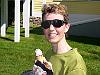Ruth & ice cream at MacKenzie King Estate