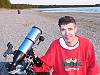 Adam with our 80 mm refractor telescope