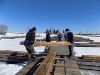 Unloading lumber at D Dock