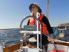 Kathryn at the helm