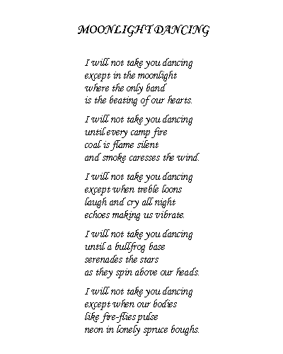 Text Box MOONLIGHT DANCINGI Will Not Take You Dancingexcept In The 